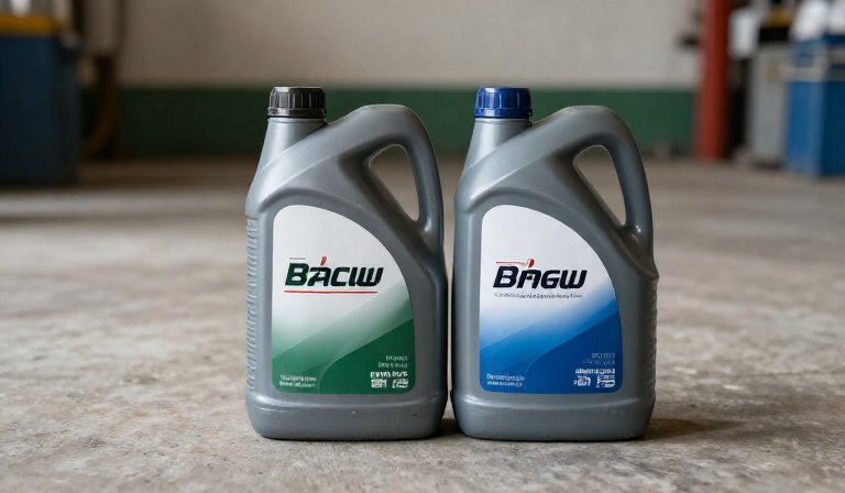две разные бутылки антифриза рядом